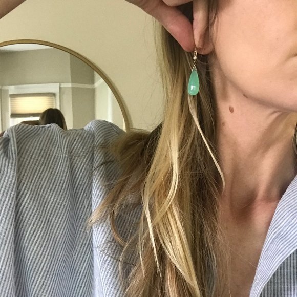 Victoria Cunningham Chrysoprase Earrings - Picture 2 of 2